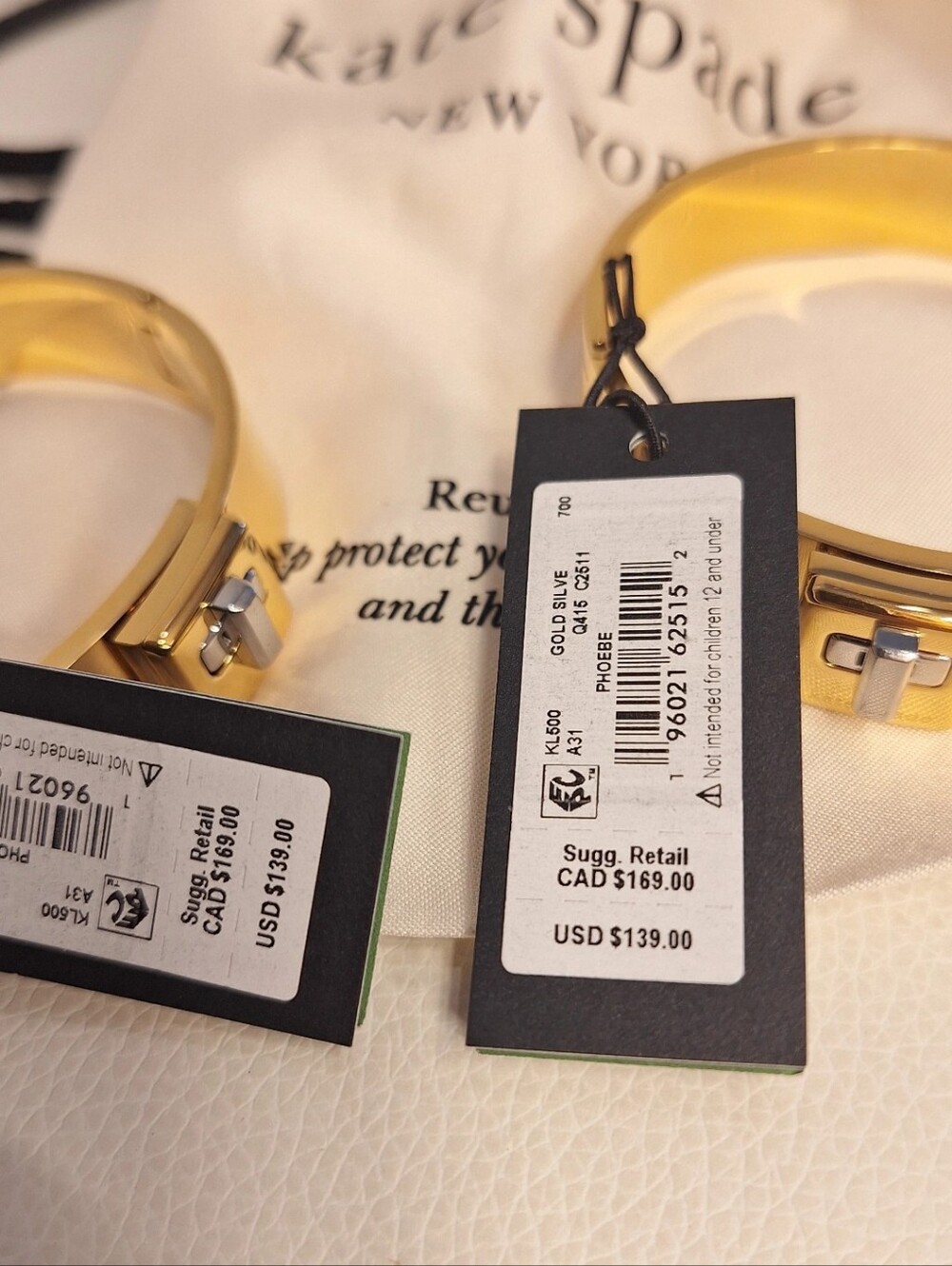 Kate Spade Gold Phoebe Turnlock Bangle NWT - Picture 5 of 5